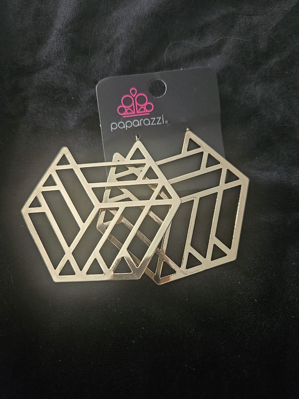 Paparazzi Gold Geometric Cutout Earrings